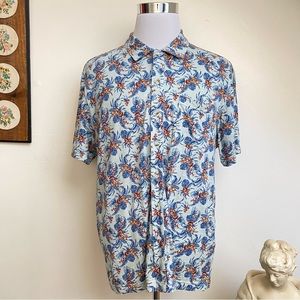 Banana Republic Tropical Floral Hawaiian Shirt
